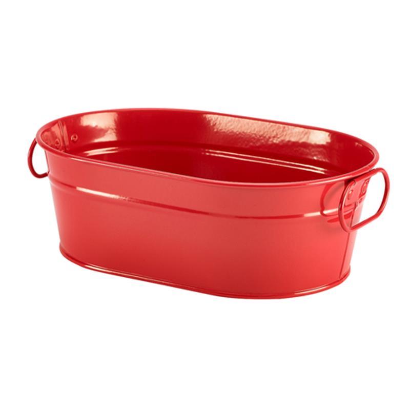 Galvanised Steel Serving Bucket Red 23 x 15 x 7cm