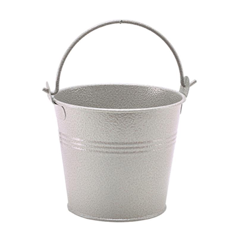 GenWare Galvanised Steel White Hammered Serving Bucket 10cm