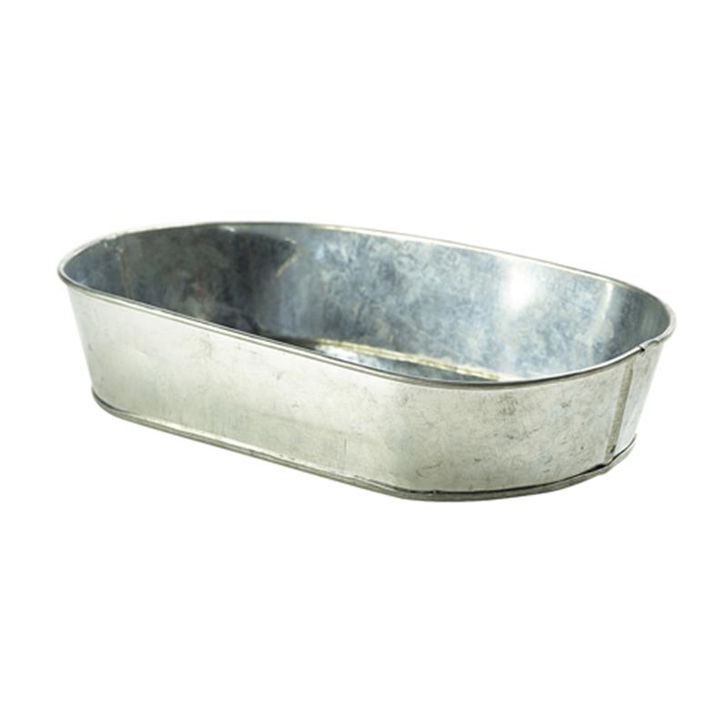 Galvanised Steel Serving Platter 24X15cm