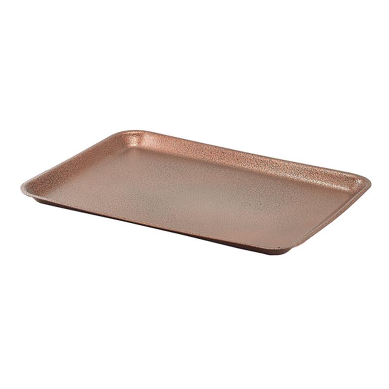 Galvanised Steel Tray 31.5x21.5x2cm Hammered Copper