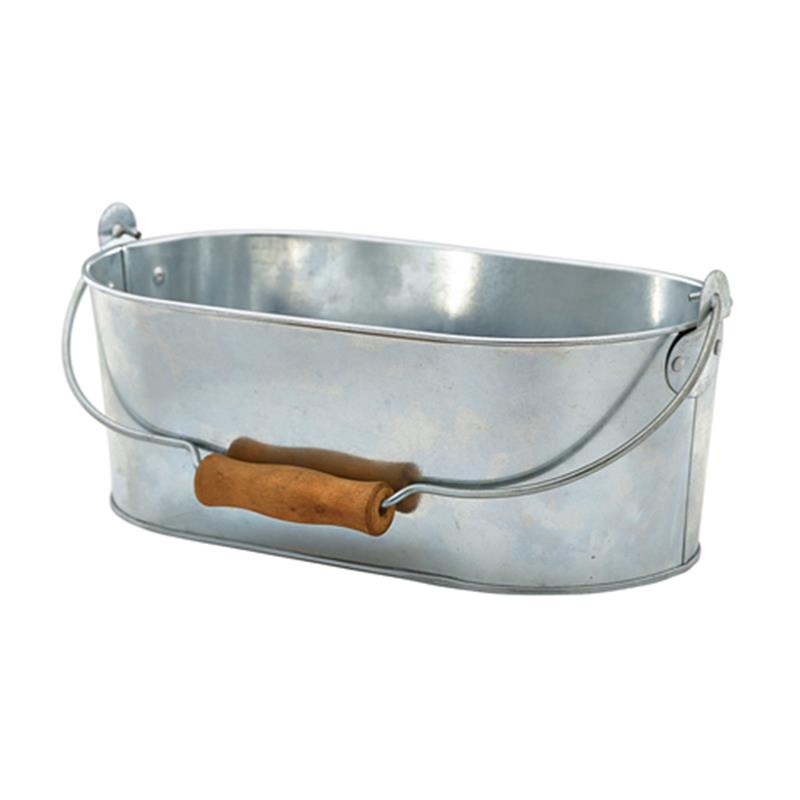 Galvanised Steel Oval Table Caddy 28x15.5x10cm