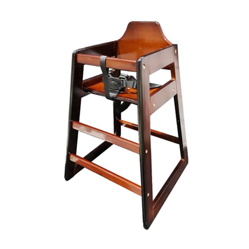 Wooden High Chair - Dark Wood