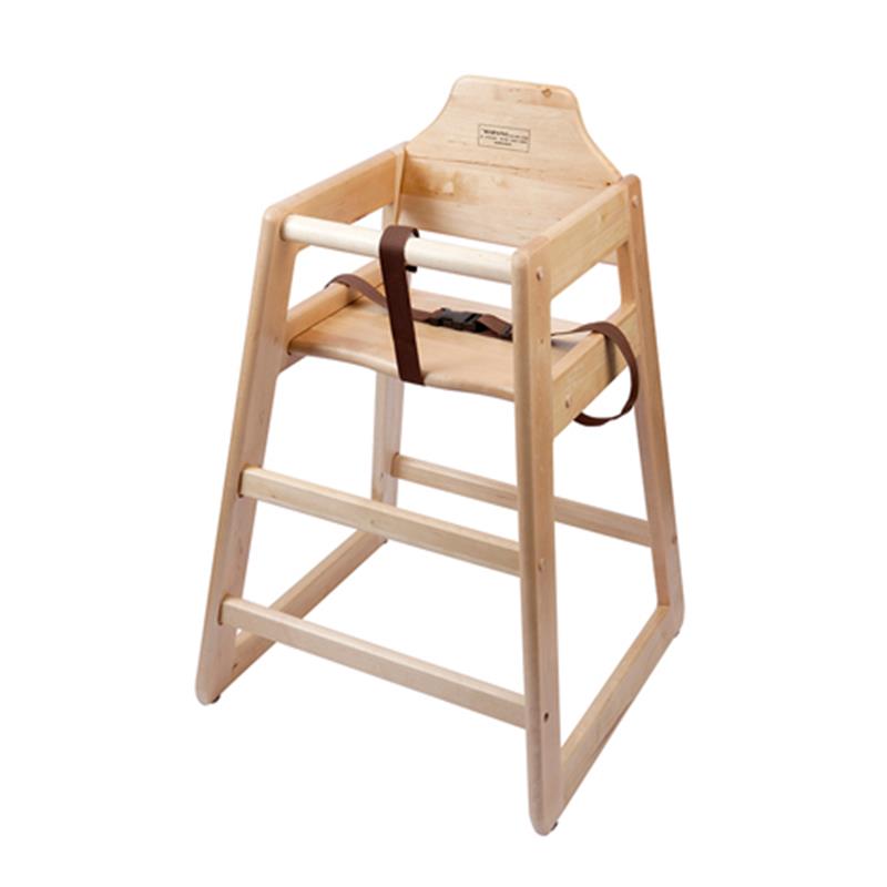 Wooden High Chair - Light Wood