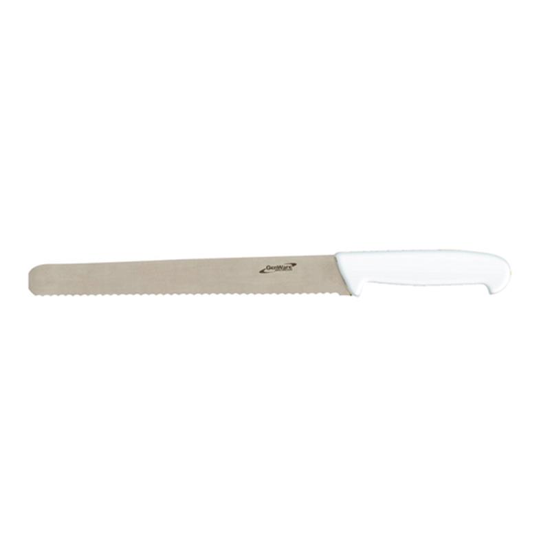 Genware 12'' Slicing Knife White (Serrated)