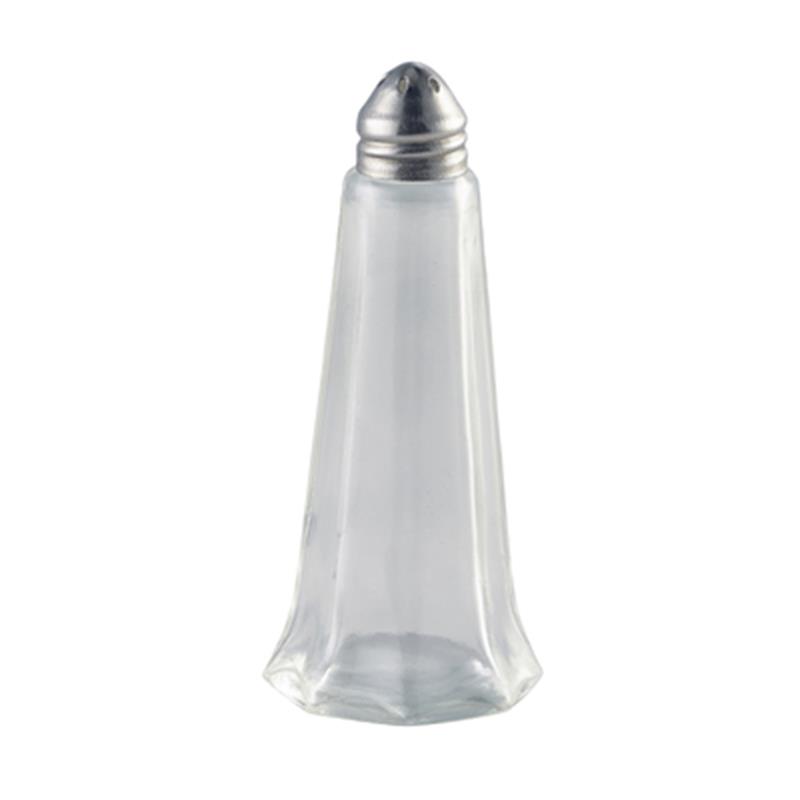 Glass Lighthouse Pepper Shaker Silver Top