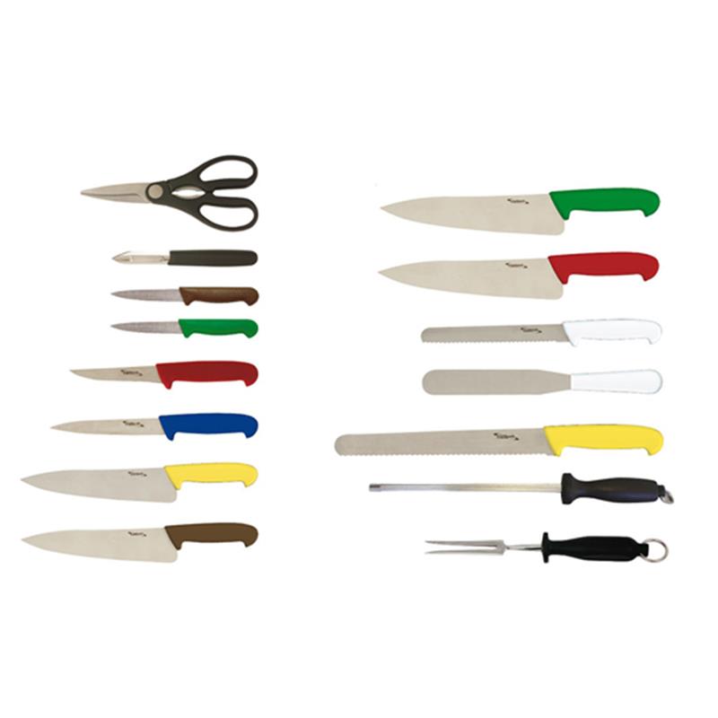 15 Piece Colour Coded Knife Set + Knife Case