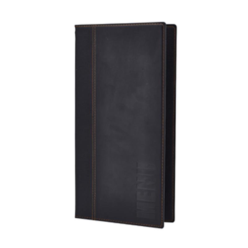 Contemporary Long Menu Holder Black 4 Pages