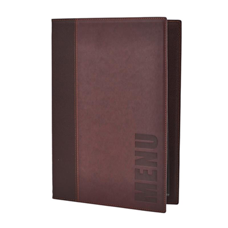 Contemporary A4 Menu Holder Wine Red 4 Pages