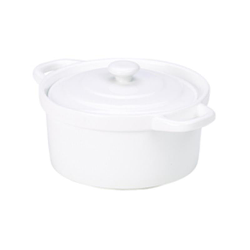 Genware Porcelain Covered Mini Casserole Dish 10.5cm/4"