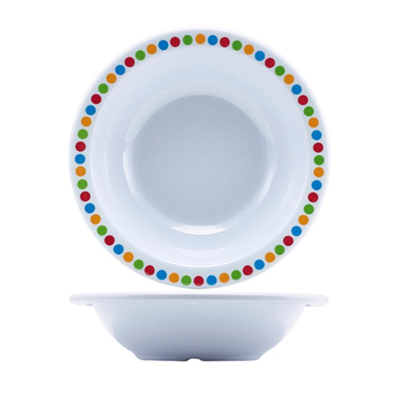 Genware Melamine 6" Bowl- Coloured Circles