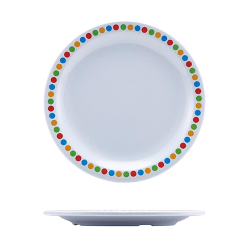 Genware Melamine 6.25" Plate- Coloured Circle