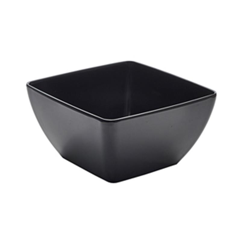 Black Melamine Curved Square Bowl 19cm