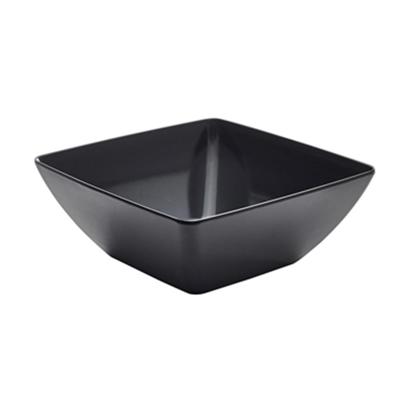 Black Melamine Curved Square Bowl 26.2cm