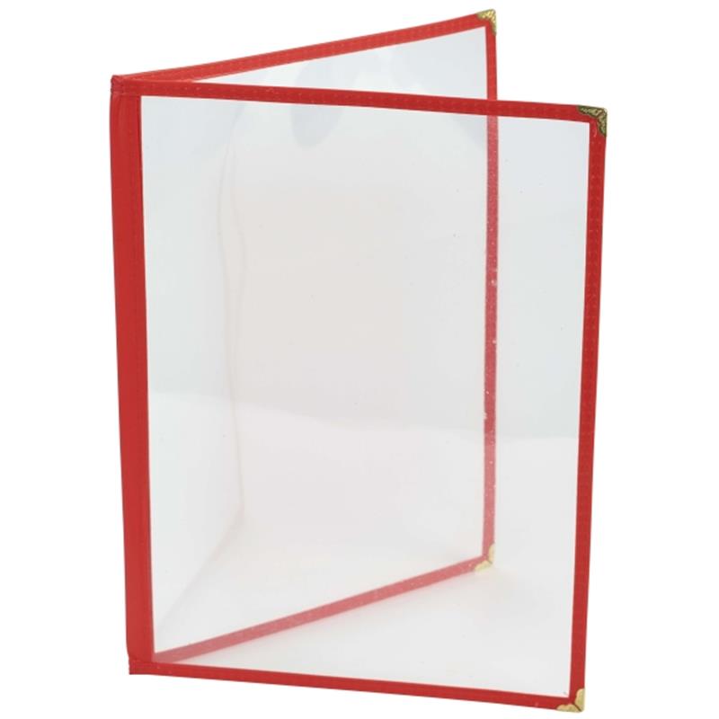 Red American Style A4 Menu Holder - 2 Page