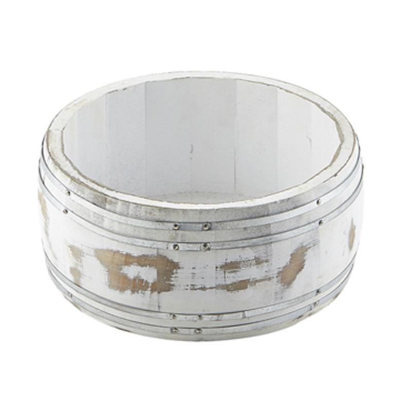 Miniature White Wash Wooden Barrel 16.5 Dia x 8cm