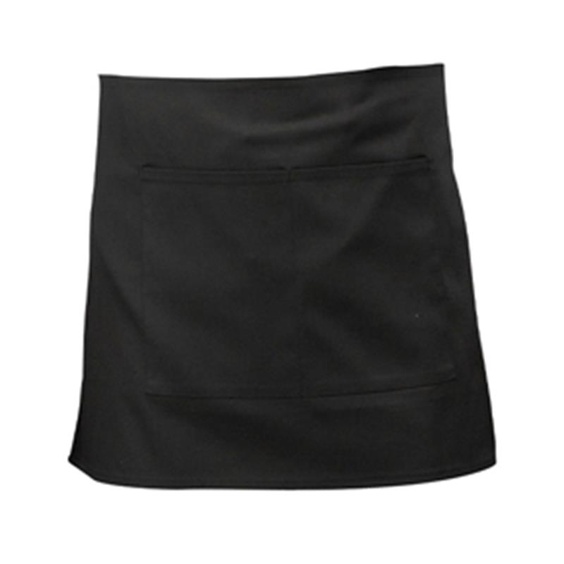 Black Short Apron W/ Split Pocket  70cm x 37cm