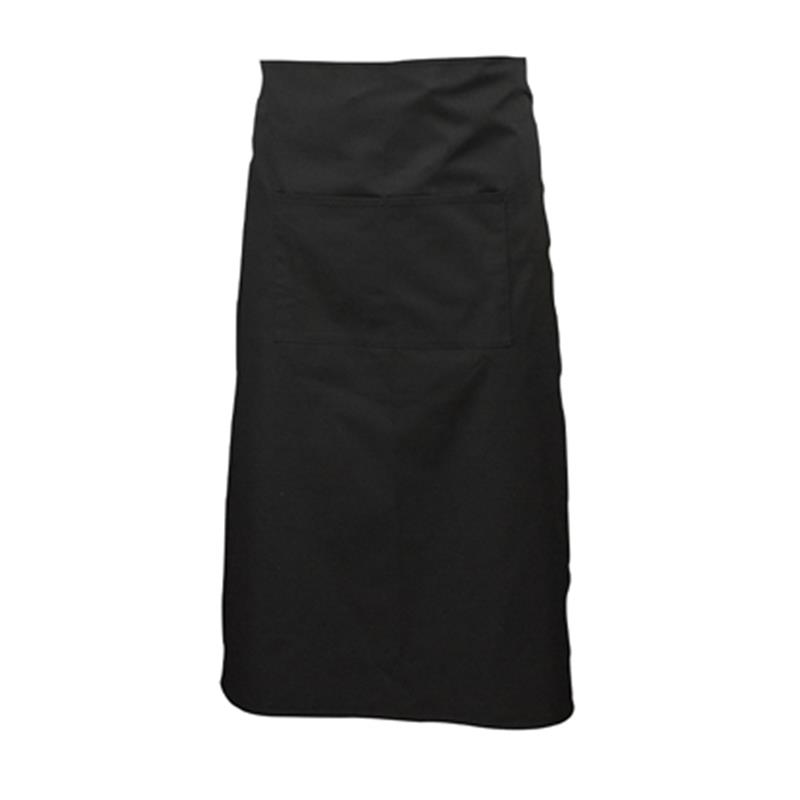 Black Long Apron W/ Split Pocket 90cm Long