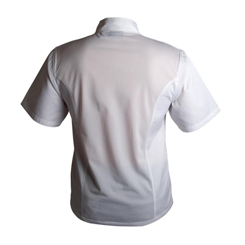 Coolback Press Stud Jacket (Short Sleeve) White L