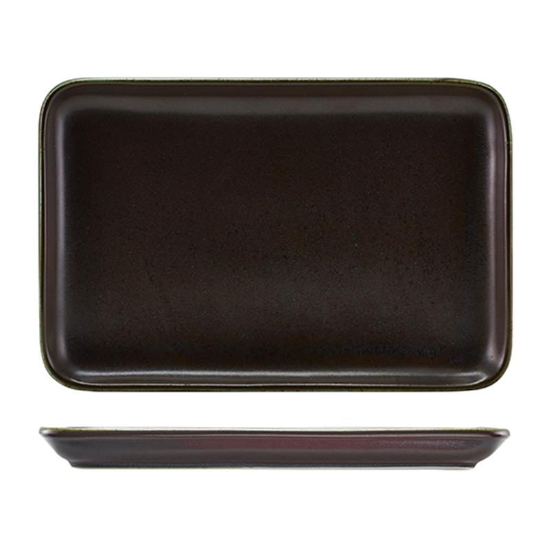 Terra Porcelain Black Rectangular Platter 30 x 20cm