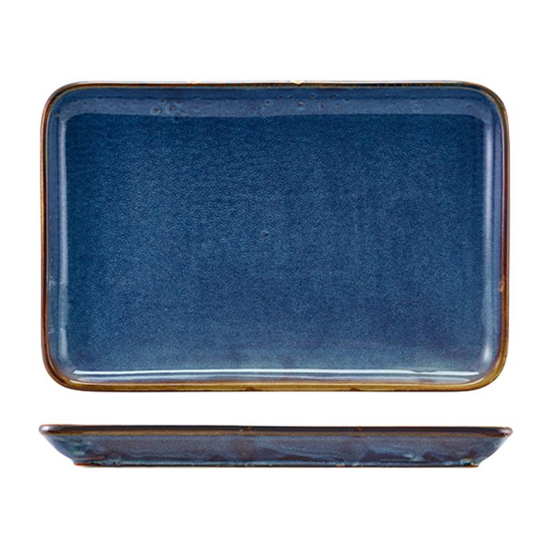 Terra Porcelain Aqua Blue Rectangular Platter 30 x 20cm