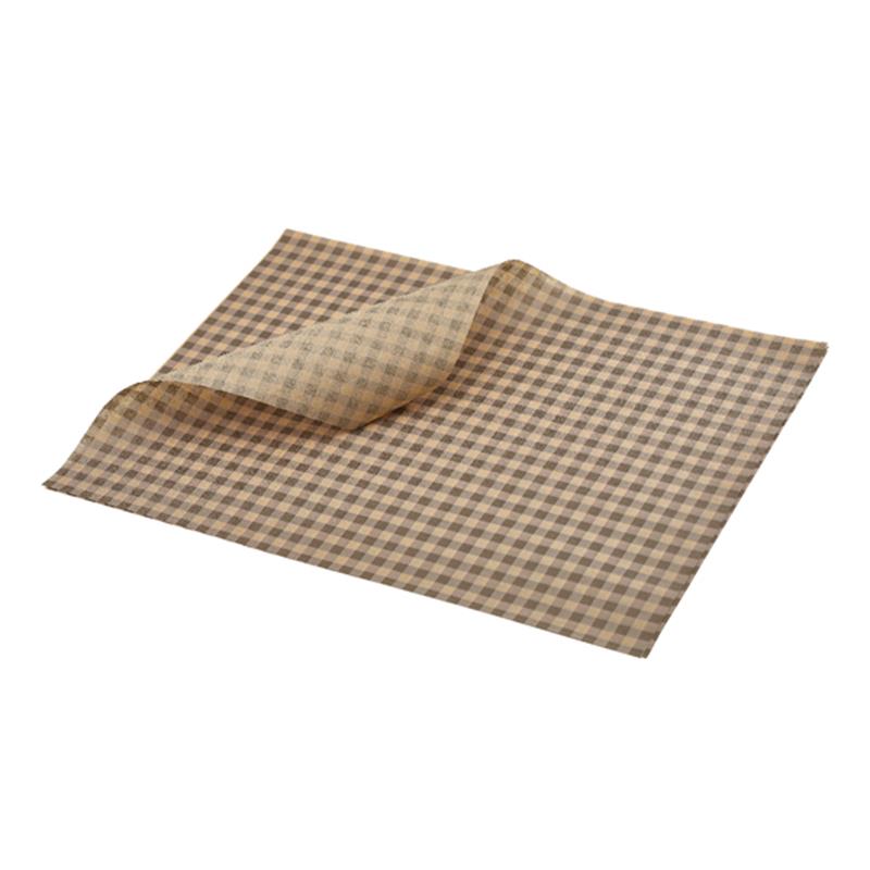 GenWare Greaseproof Paper Brown Gingham Print 25 x 20cm