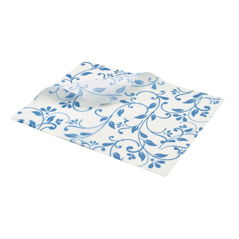 Greaseproof Paper Blue Floral Print 25 x 20cm