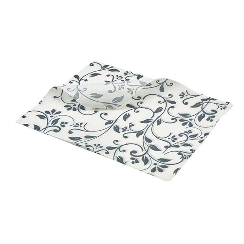 Greaseproof Paper Grey Floral Print 25 x 20cm