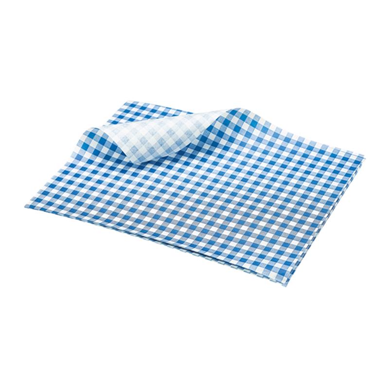 Greaseproof Paper Blue Gingham Print 25 x 20cm