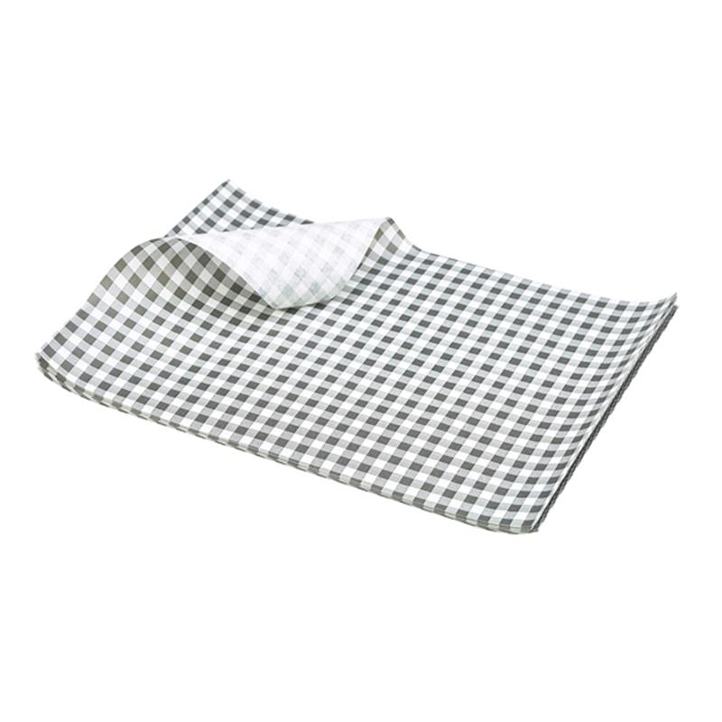 Greaseproof Paper Black Gingham Print 25 x 20cm