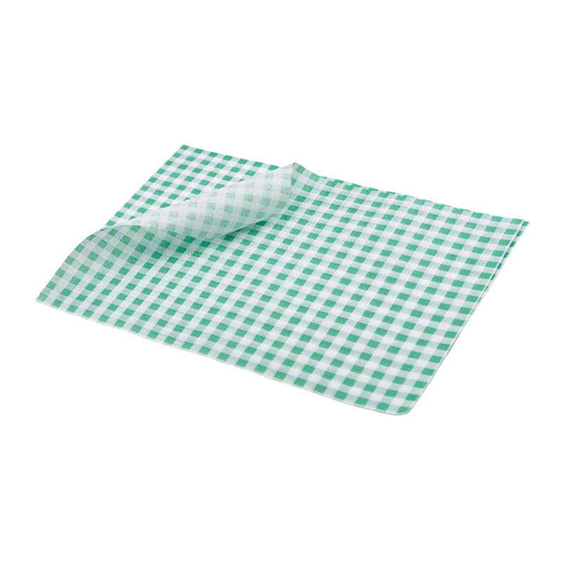 Greaseproof Paper Green Gingham Print 25 x 20cm