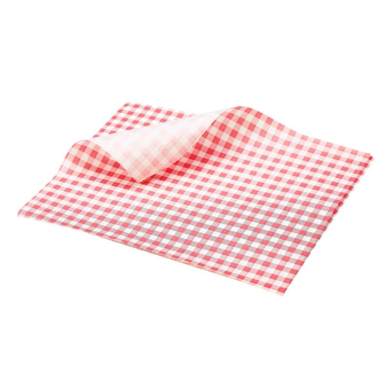 Greaseproof Paper Red Gingham Print 25 x 20cm