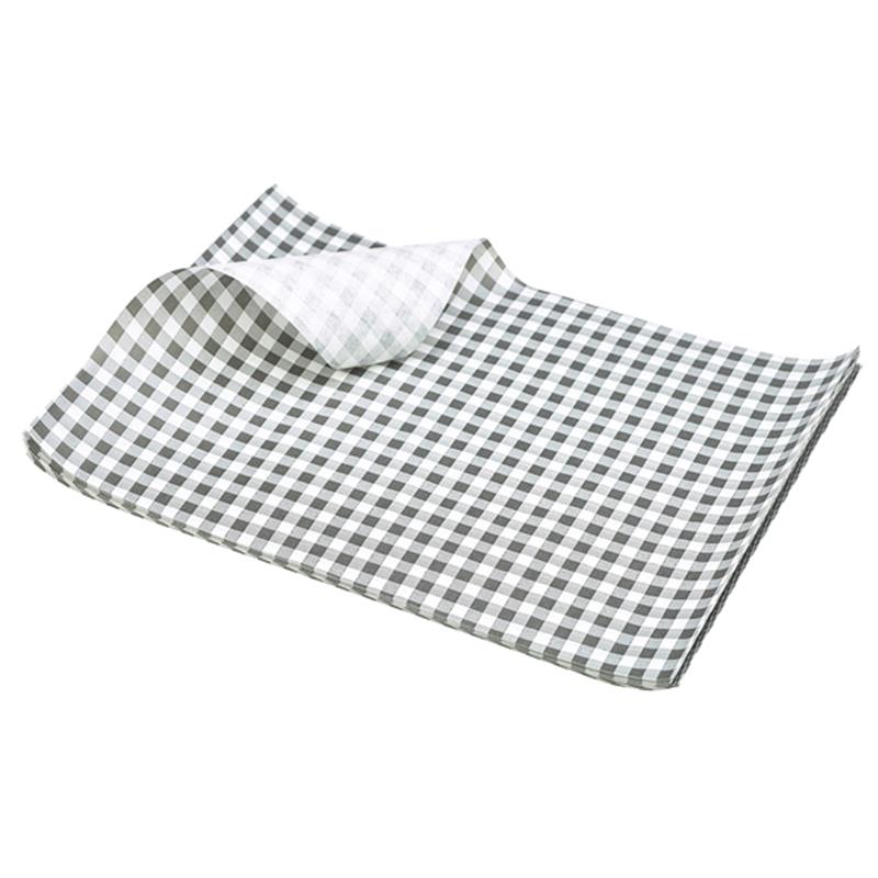 Greaseproof Paper Black Gingham Print 35 x 25cm