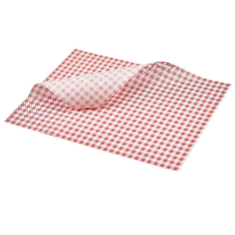 Greaseproof Paper Red Gingham Print 35 x 25cm