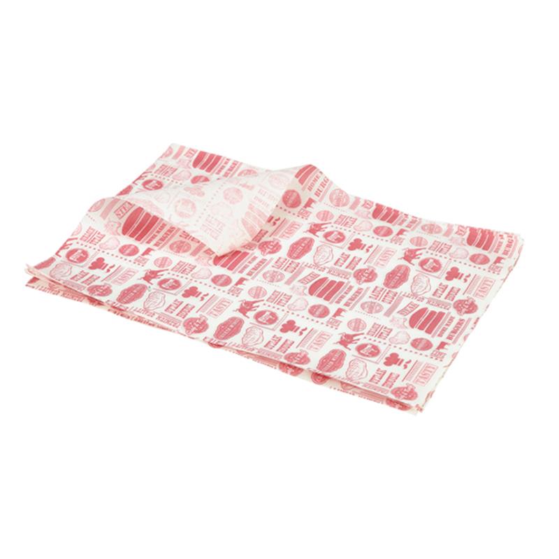 Greaseproof Paper Red Steak House Design 25 x 35cm