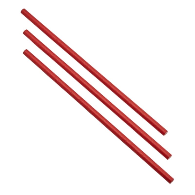 Paper Straws Red 20cm (500pcs)