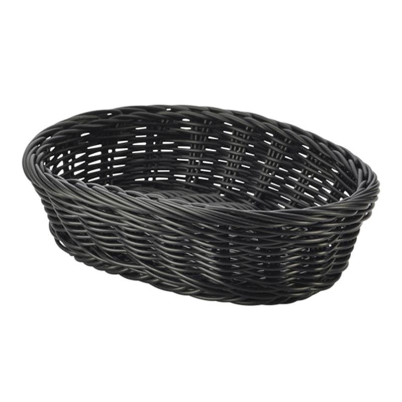 Black Oval Polywicker Basket 22.5 x 15.5 x 6.5cm