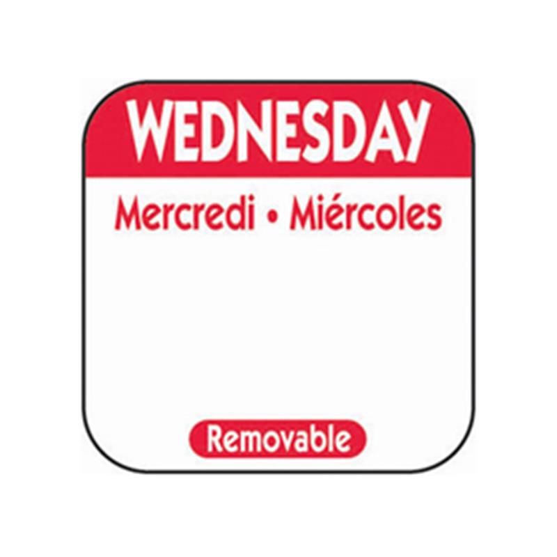 25mm Wednesday Removable Day Labels (1000)