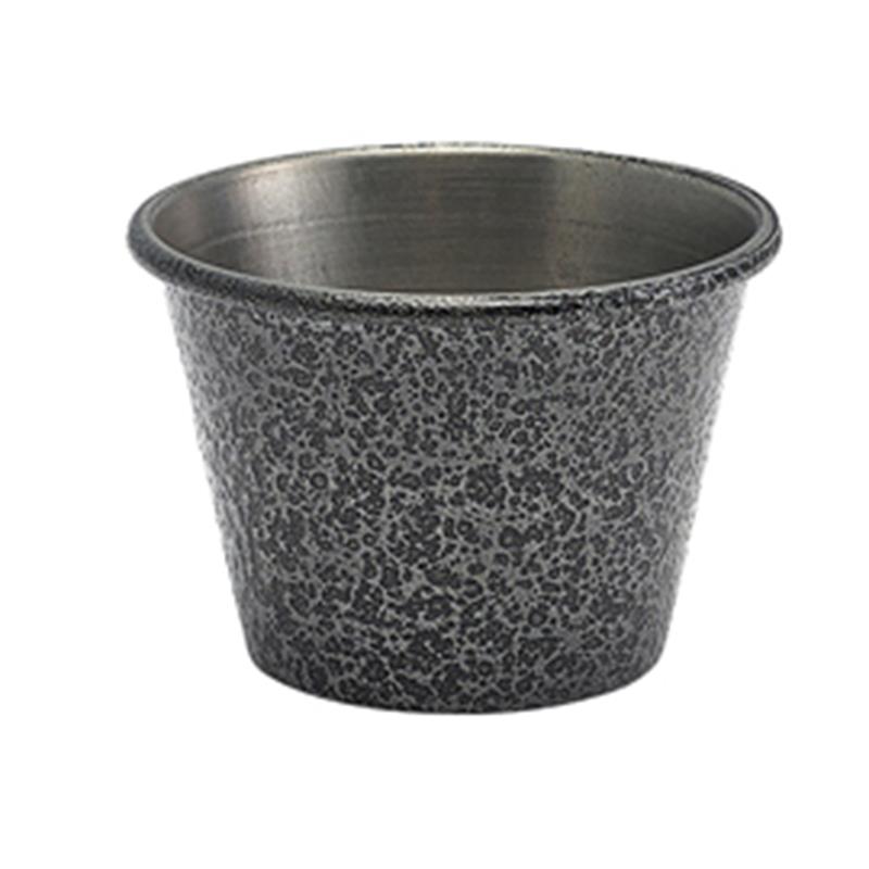 2.5oz Stainless Steel Ramekin Hammered Silver