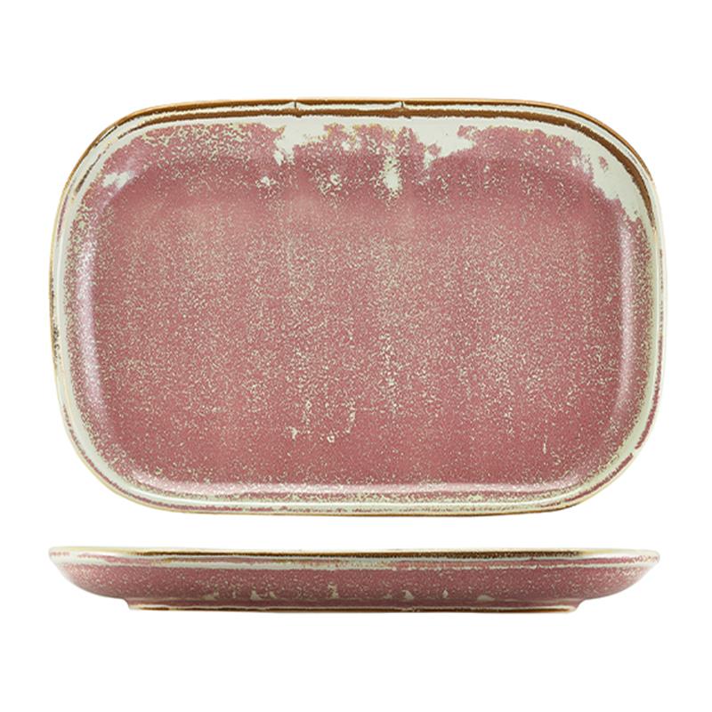 Terra Porcelain Rose Rectangular Plate 29 x 19.5cm