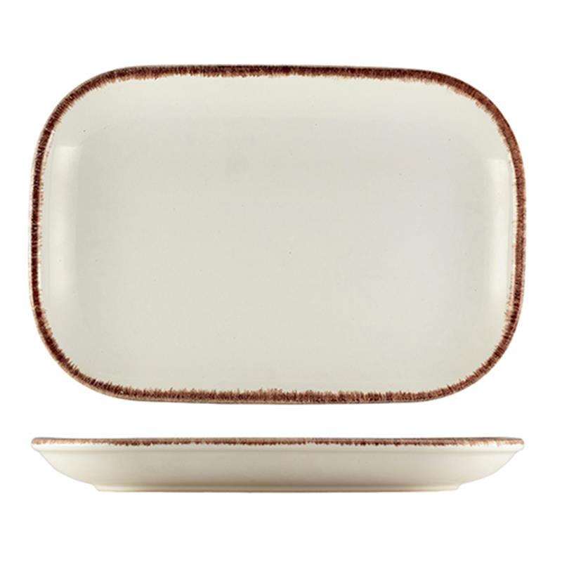 Terra Stoneware Sereno Brown Rectangular Plate 24 x 16.5cm