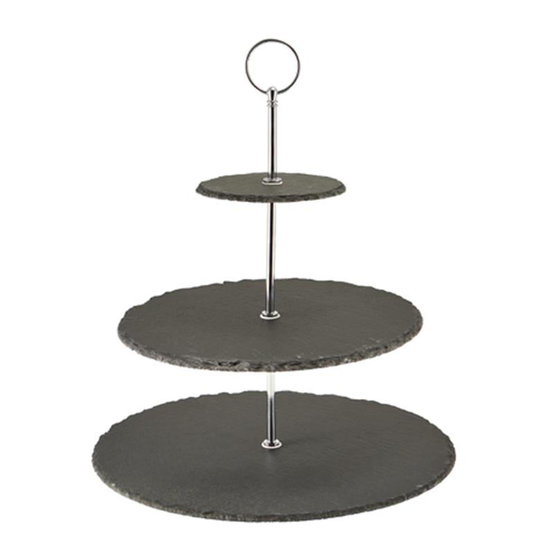 Genware Slate 3-Tier Cake Stand 12/25/30cm