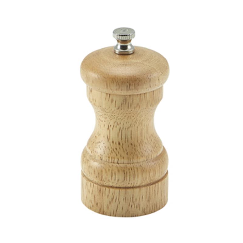 Genware Light Wood Salt Or Pepper Grinder 10cm