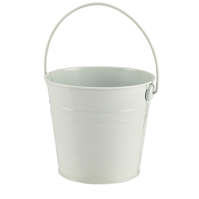 Stainless Steel Serving Bucket 16cm Dia White