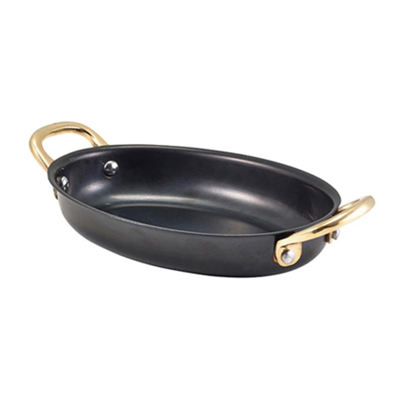 GenWare Black Vintage Steel Oval Dish 16.5 x 12.5cm