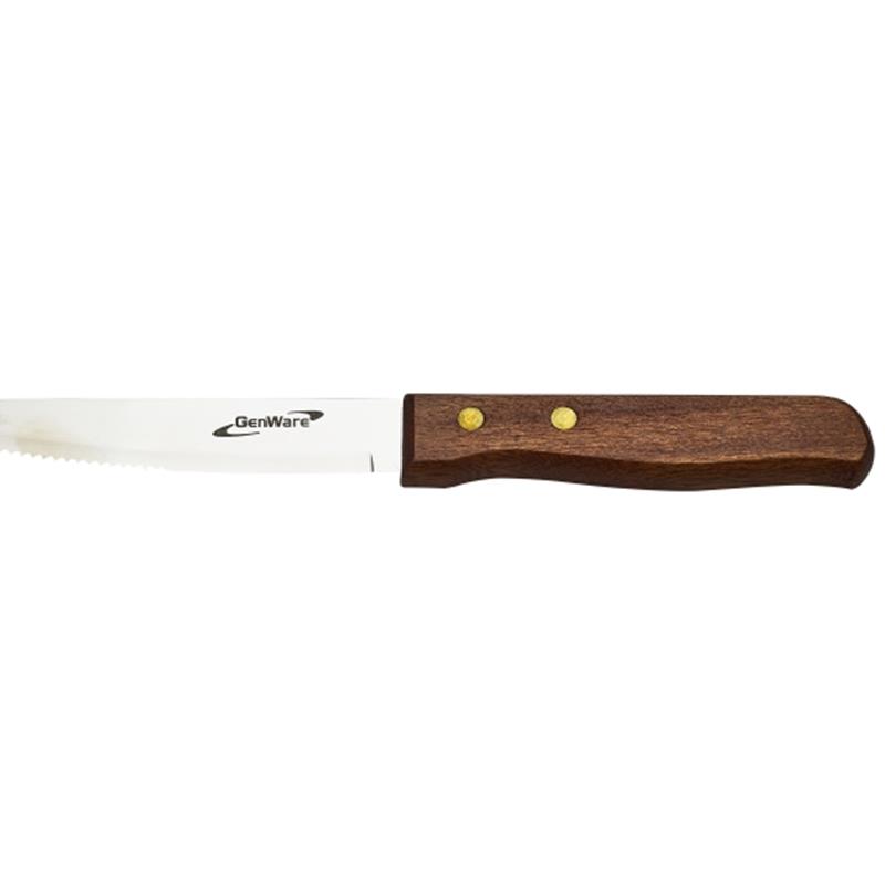 Steak Knife Large - Dark Wood Handle (Dozen)