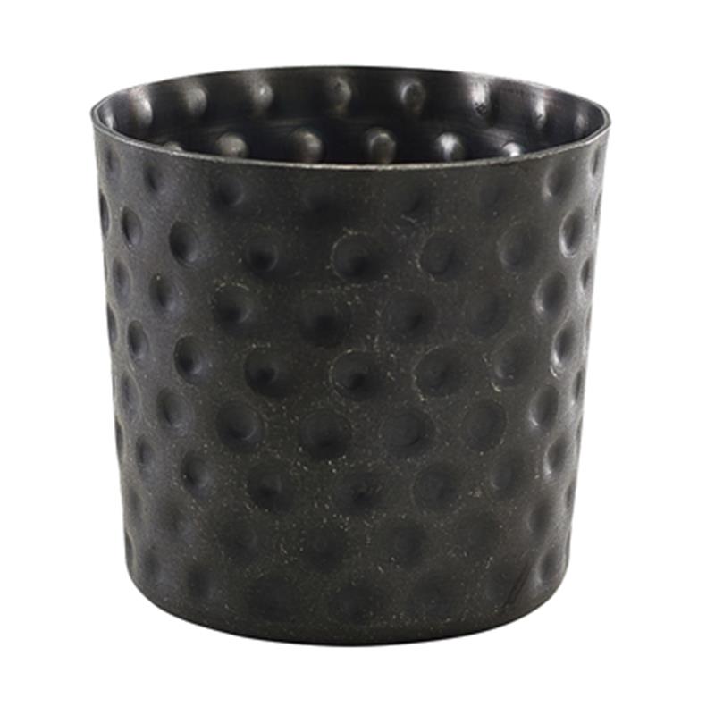 GenWare Black Vintage Steel Hammered Serving Cup  8.5 x 8.5cm