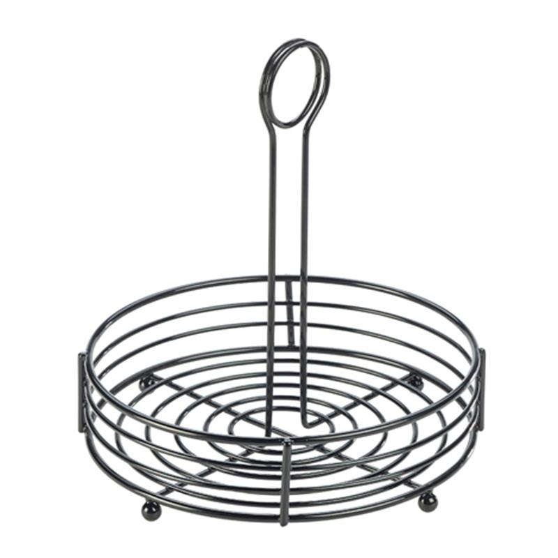 Black Wire Table Caddy 8" Dia X 8.5" (H)