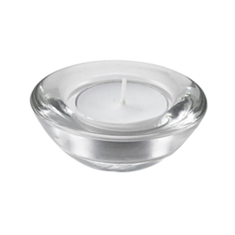 Genware Glass Round Tealight Holder 75mm Dia