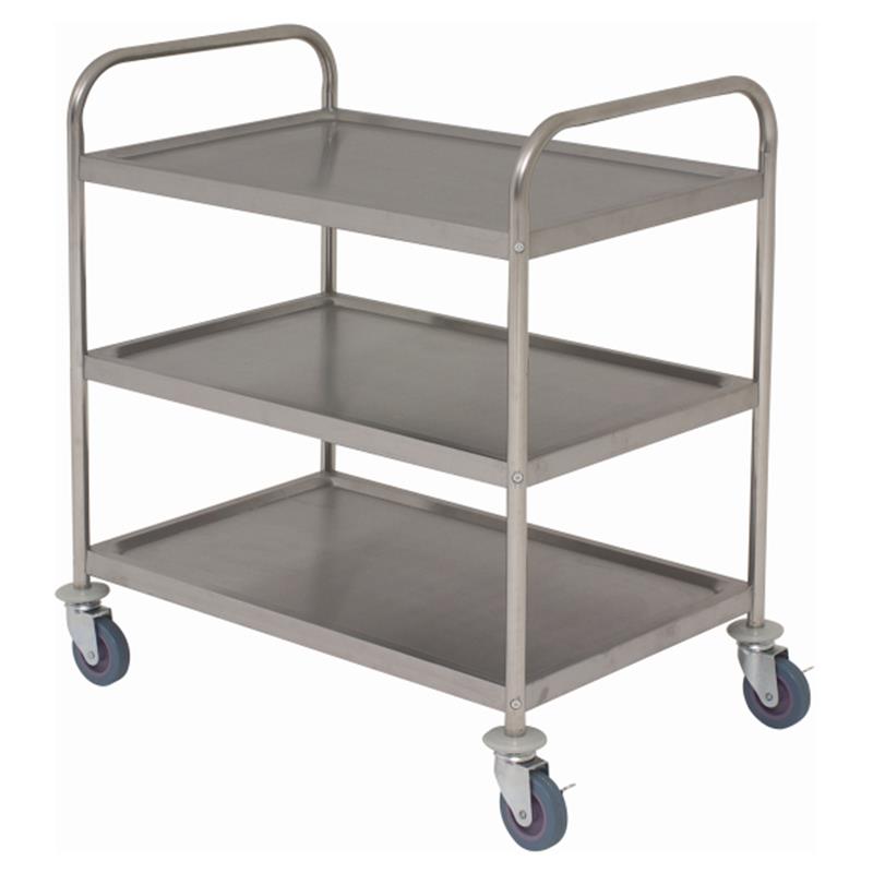 Fully Welded S/St. Trolley - 3 Shelves