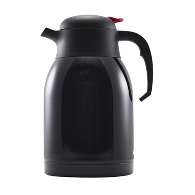 Black St/St Vacuum Push Button Jug 2L